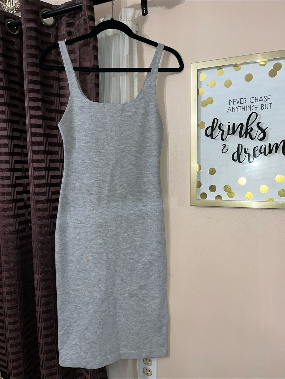 Zara Classic Gray Sleeveless Midi Tank Dress — Size M